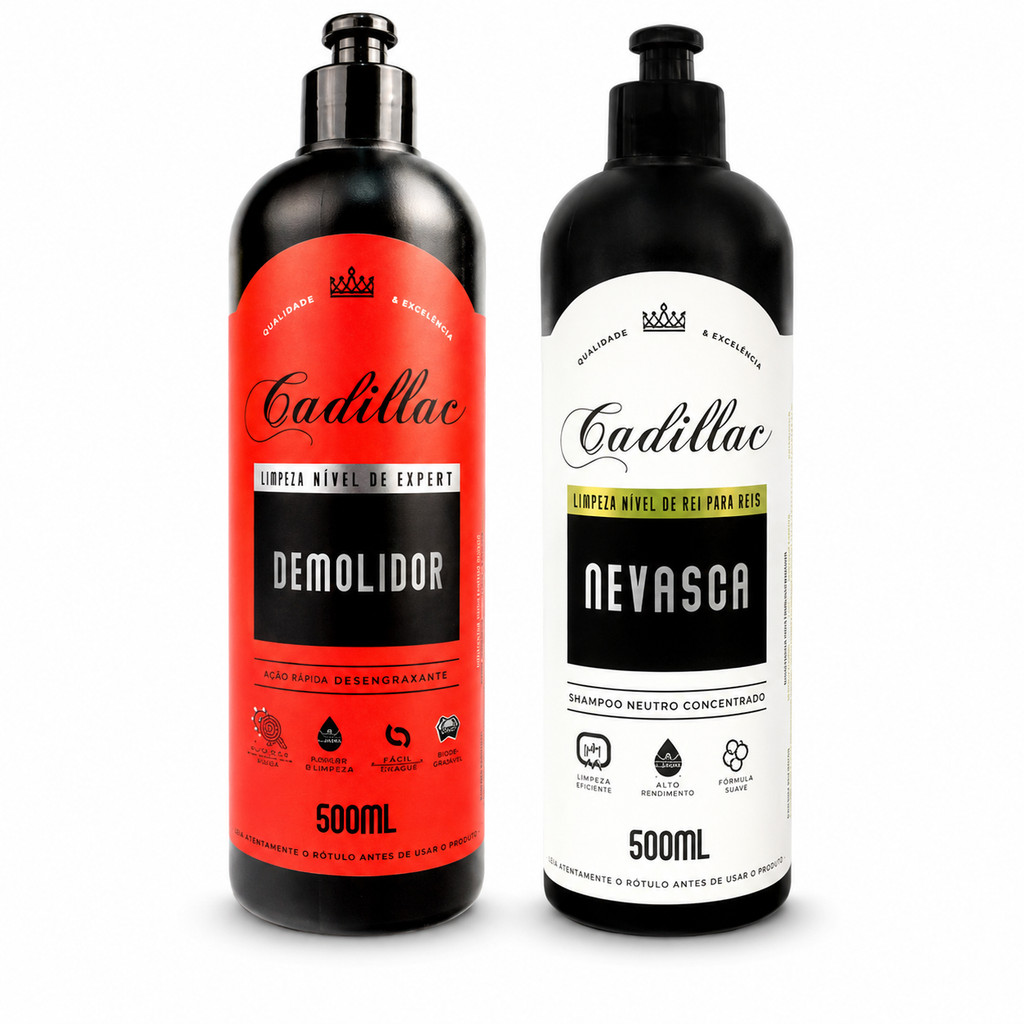 Kit Cadillac Limpeza Pesada e Lavagem Segura Demolidor + Nevasca