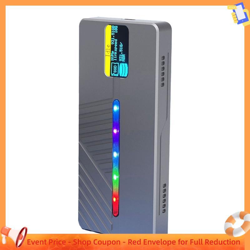 xenia00 Gabinete SSD RGB De 10 Gbps M2 NVME NGFF Com Tela De Exibição M/B + Key . 2 Caixa HD Externa 4 Tb Tipo C De Unid