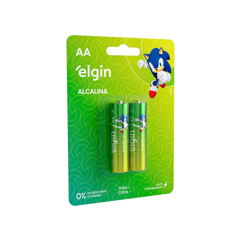Pilha Alcalina AA - Blister com 2 Unidades Comum Elgin - 000000082152
