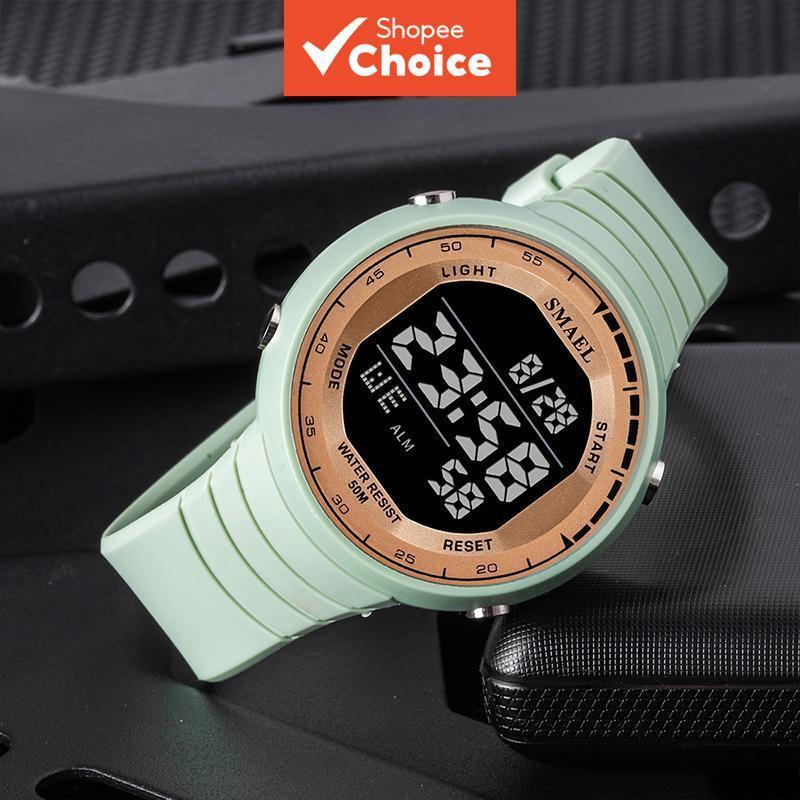 SMAEL 1915 Relógio Digital Para Homens Esportes Luz LED 50m À Prova Dwaterproof Água Cronômetro Cronometragem , Alarme M