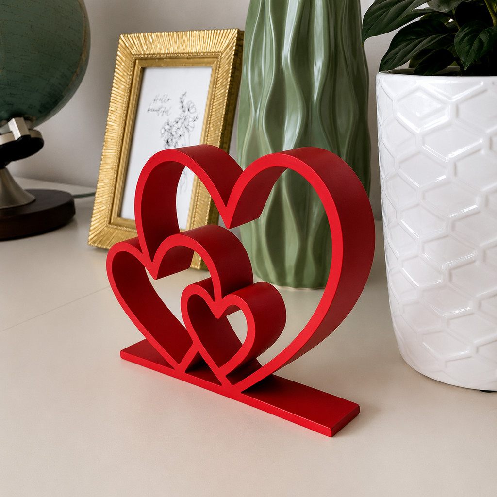 Trio de Corações Decorativo Romântico Enfeite Moderno para Sala Quarto Escritório — imagem 2 de 2