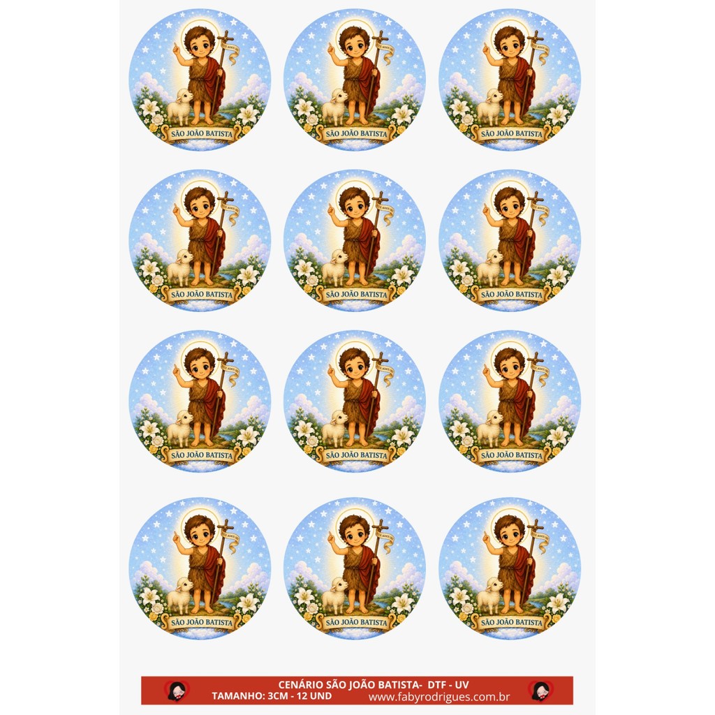 ADESIVO DTF UV CENARIO SÃO JOÃO BATISTA 3CM PARA APLICAR 10x15cm