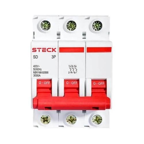 Disjuntor Tripolar 100A Curva C 10KA SDD3C100 Steck