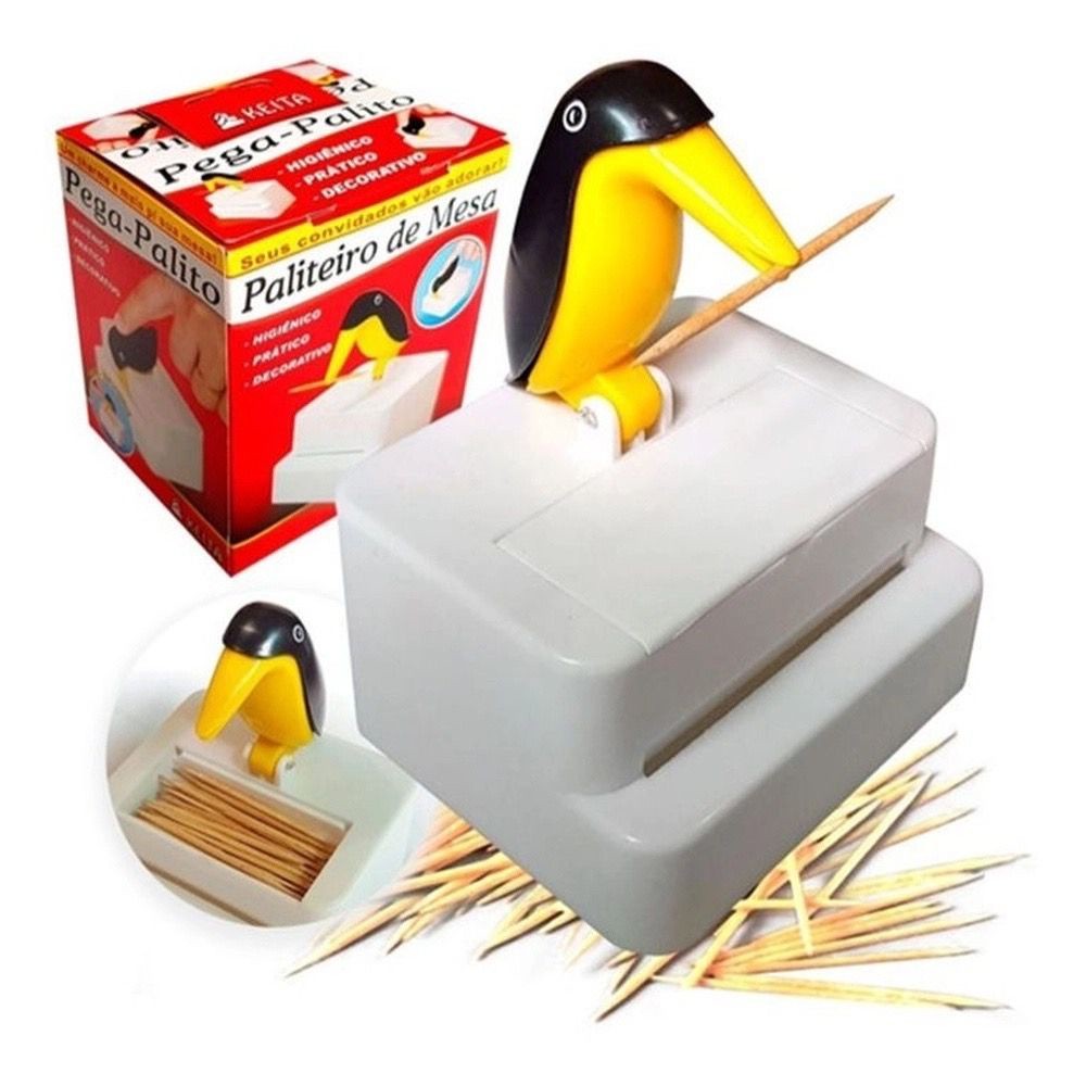 Paliteiro Automático Passarinho Porta Palitos De Mesa Higiênico Decorativo