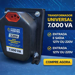 Auto transformador 7.000 VA Tomadas - 127/220v E 220/127v FABRICA