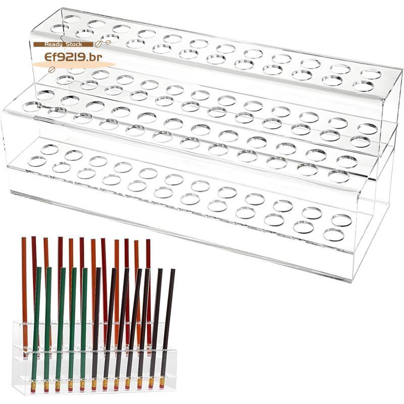 [Oferta Especial E] Porta-Canetas Acrílico Com 48 Espaços , 2 Camadas , Display De Lápis , Suporte De Mesa , Caneta De S