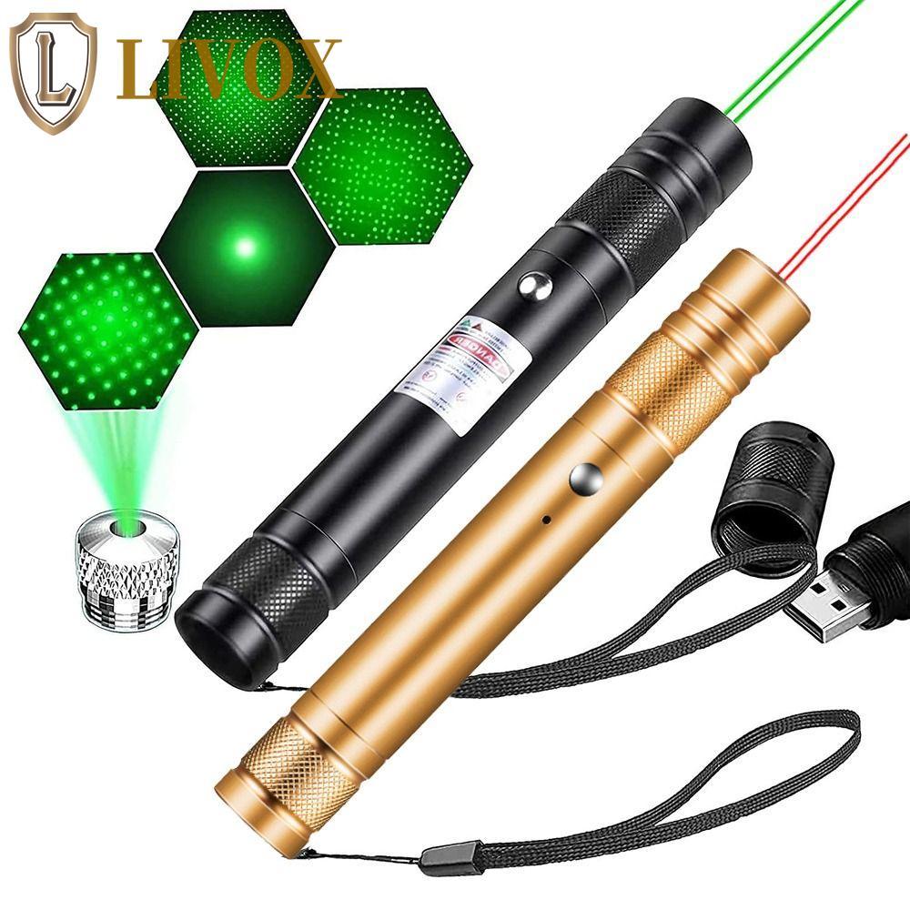 Ponteiro Laser Verde/Vermelho LIVOX , Alta Potência Com Lâmpada De Projeção A Tampa Estrela , Padrão De Transformação
