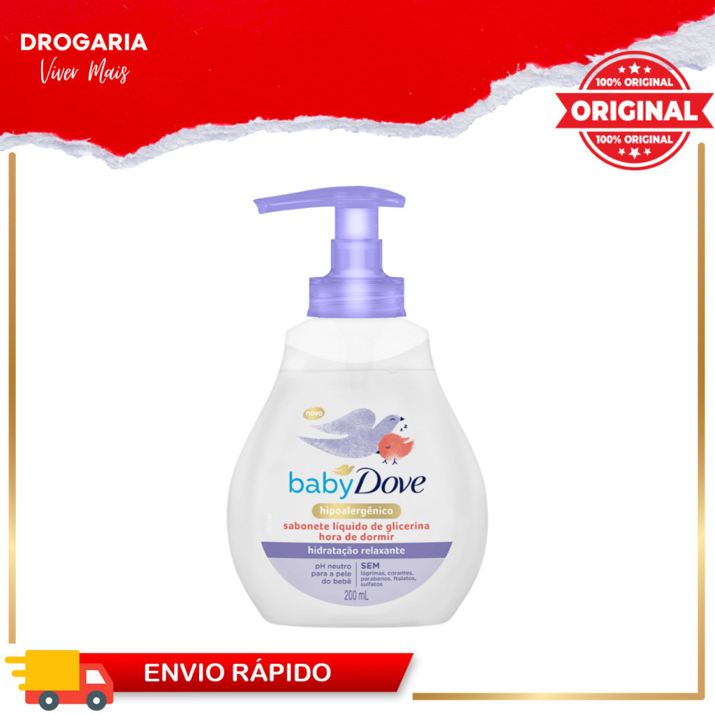 Sabonete Líquido Baby Dove Hidratação Relaxante Com 200ml