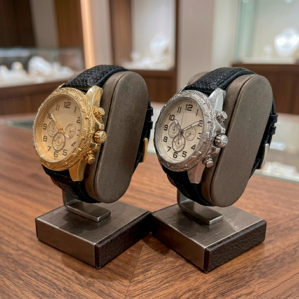 Relogio De Pulso Masculino Pulseira Couro Social Quartz Casual
