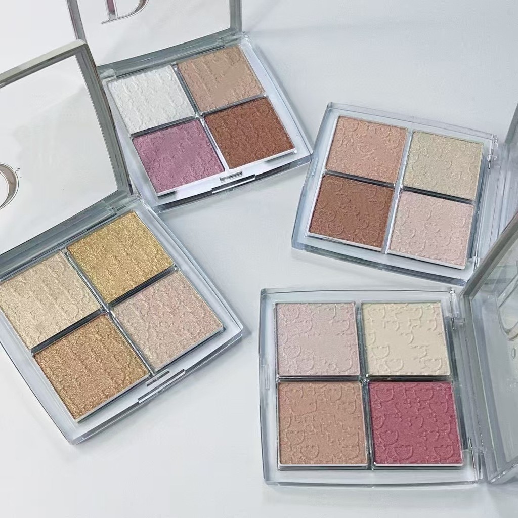 Paleta de maquiagem de quatro grades de uma peça, contorno facial completo, disco alto multiuso iluminador