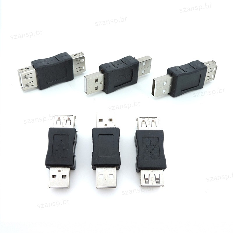 Usb 2.0 Tipo A Macho Fêmea Acoplador Adaptador Tomada Conector Para Computador Portátil Diy Extensor Cabo Conversor BRA1