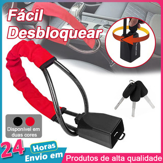 Trava Volante Antirroubo Universal 70cm Aço Resistente para Carros Volante e Pedal Carros Caminhonetes Ônibus Caminhão