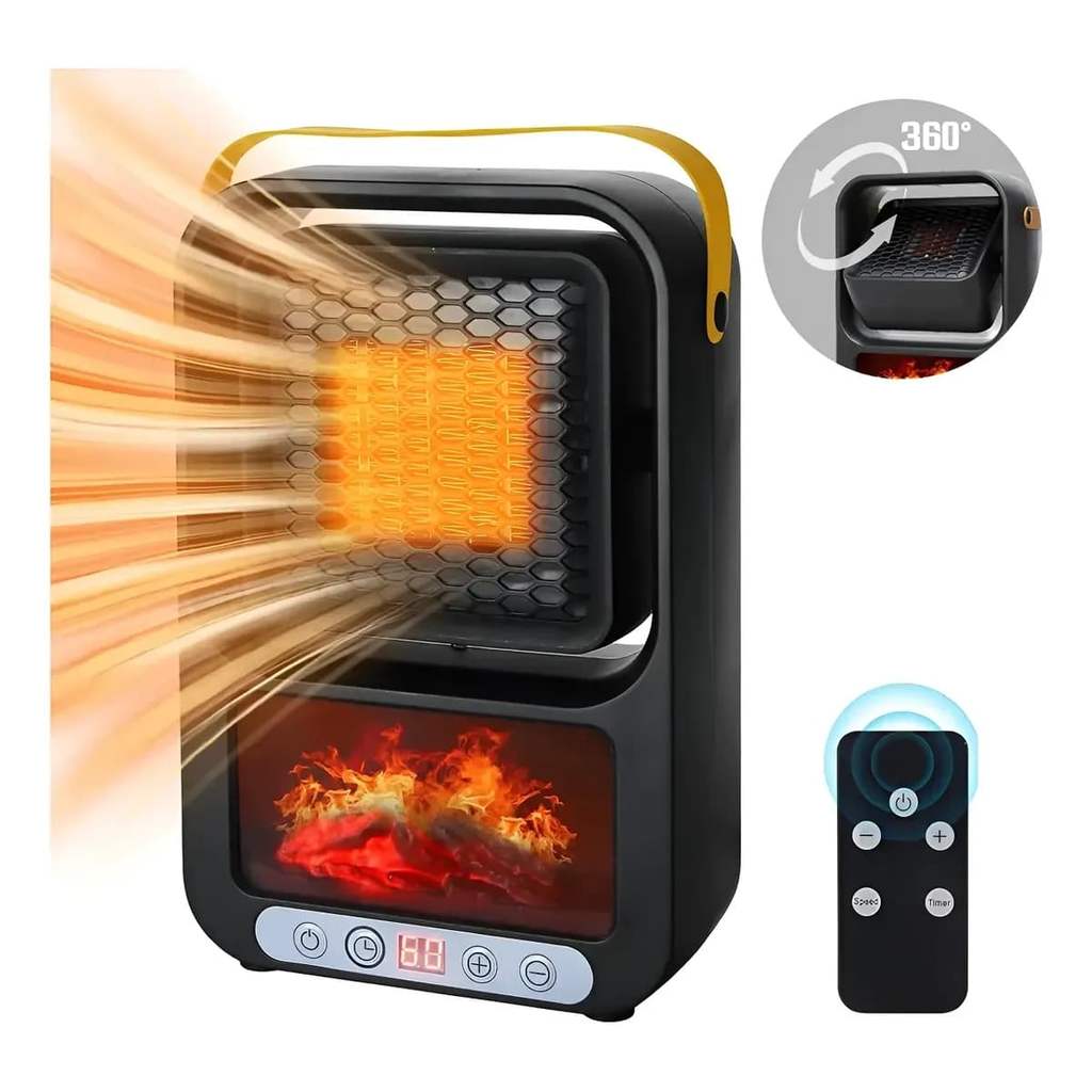 Aquecedor Elétrico 127v Doméstico 1600w Portátil  Silencioso, com temporizador + controle remoto