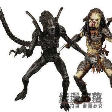 NECA23 cm Alien Wars Predator Set Versão Teatral 1979 Transparente Cérebro Shell Alien Boneca Móvel 2 Peças