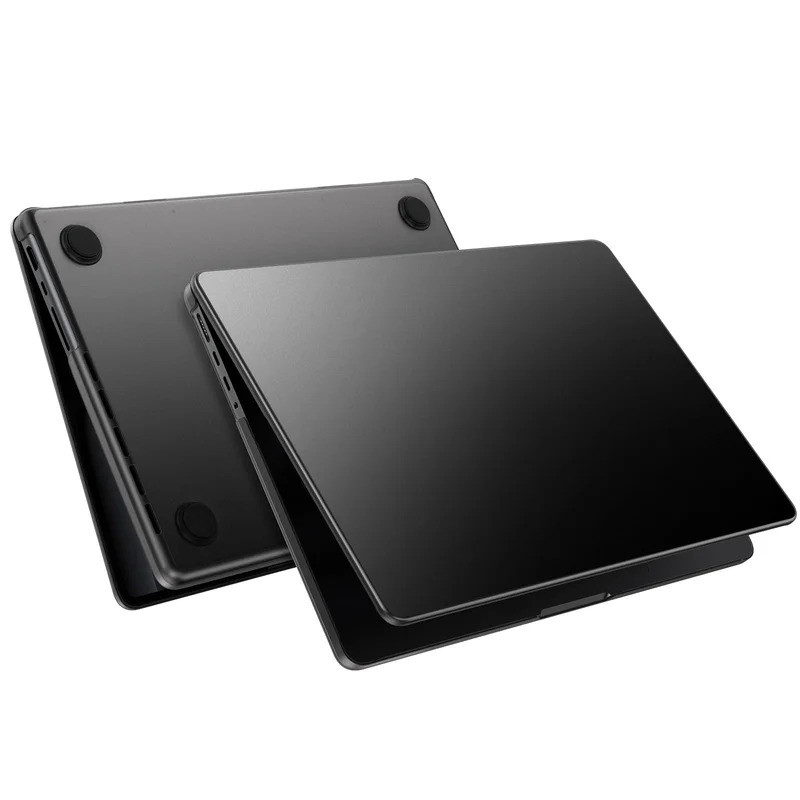 Eoocoo Caso Para Macbook Pro 14 Polegada 2025 2024-2021 M4 M3 M2 M1 Chip Espaço Preto Plástico Anti-Impressão Digital Ca