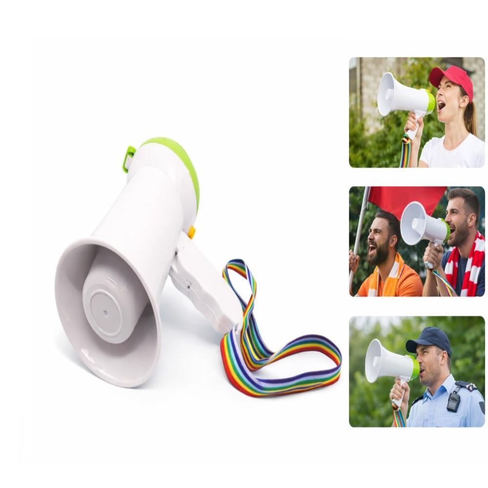 MEGAFONE AMPLIFICADOR PORTATIL MINI GRAVADOR DE MAO AJUSTE SIRENE MUSICAL DOBRAVEL A PILHA PROFISSIONAL