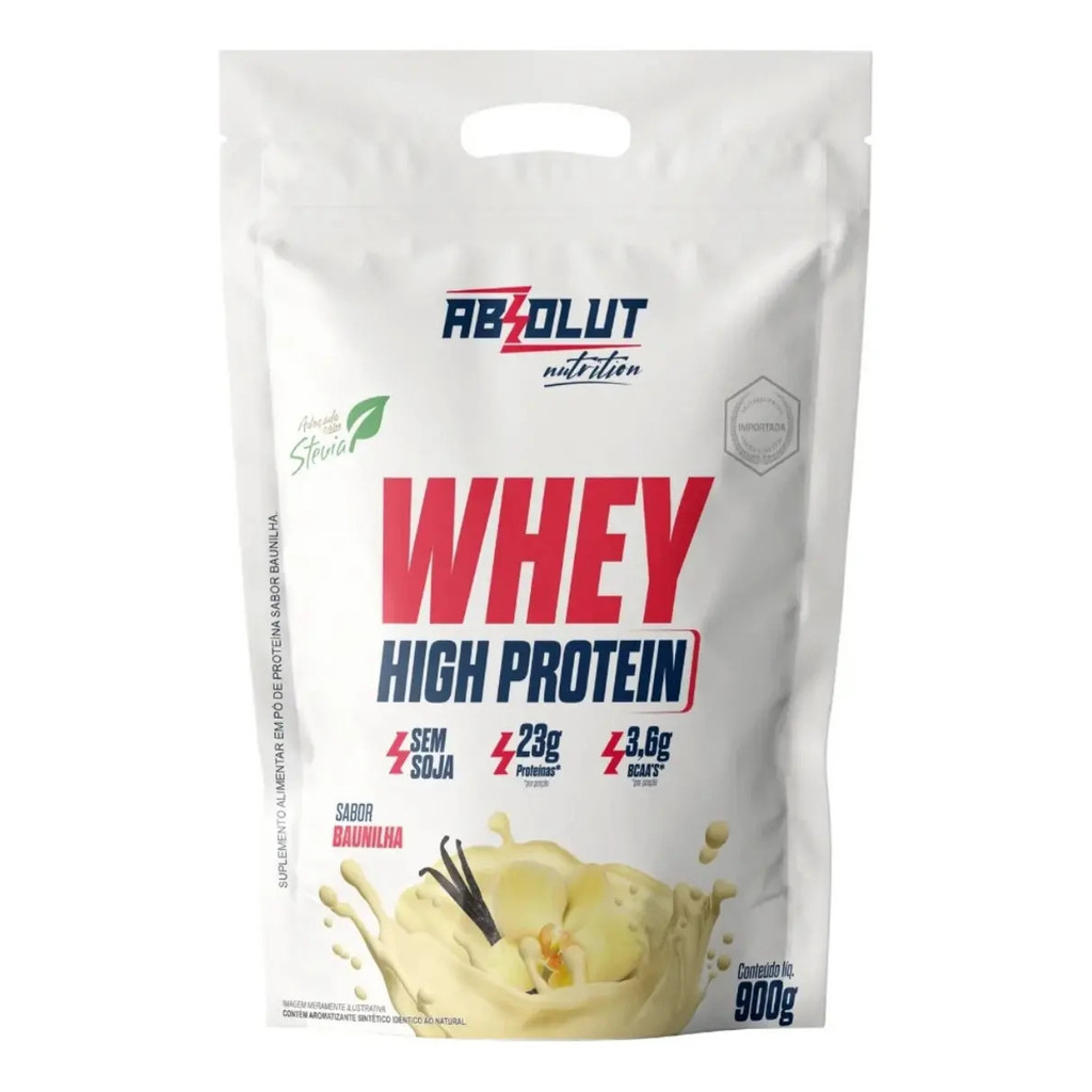 Kit Whey High Refil 900g + creatina 100g Absolut + Bope 150g Black Skull