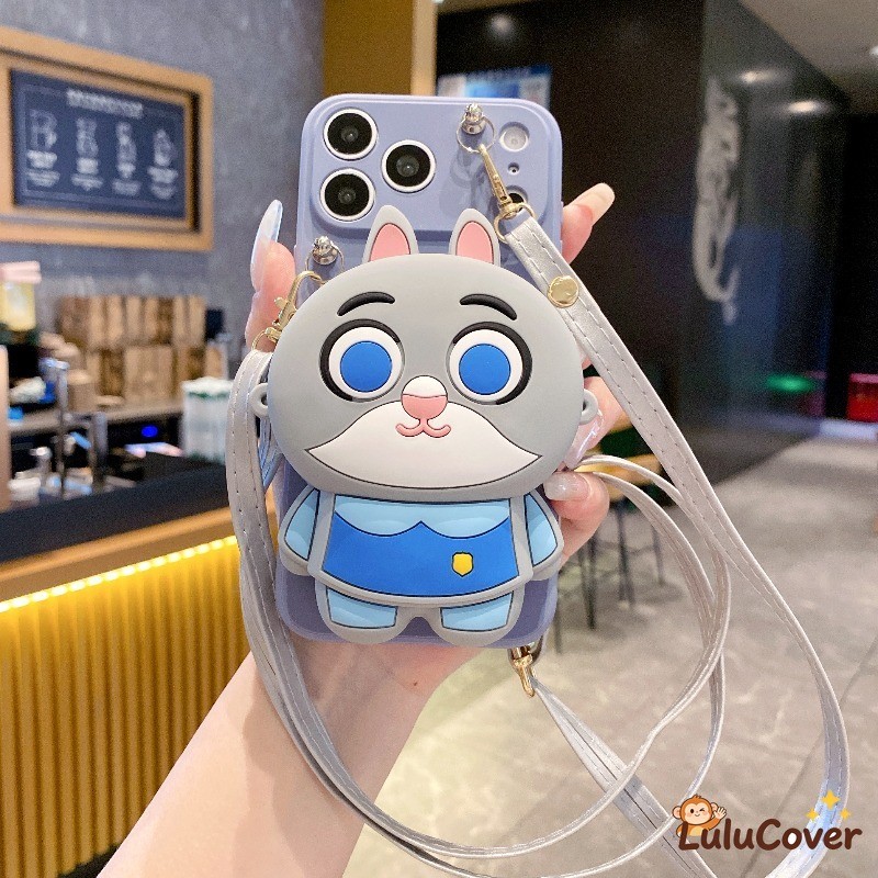 Capa 3D De Coelho E Raposa Fofa Com Alça Crossbody Para OPPO A53 A9 A5 A31 2020 A53S A3S A12E A83 A91 R17 R15 R11 R11S R