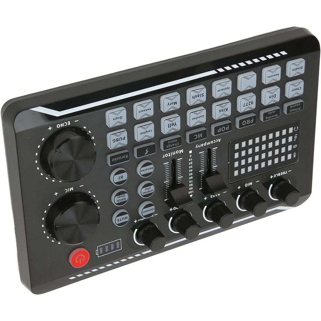 Mixer Áudio F998 Placa Som Externa Live Stream Podcast Microfone PC Celular