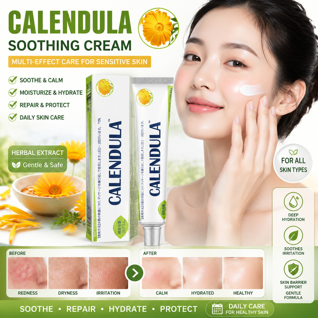 20g Calêndula Multi Efeito Bálsamo Calmante Hidratante Extrato De Ervas Conforto Da Pele Caixa De Creme De Cuidados Diár