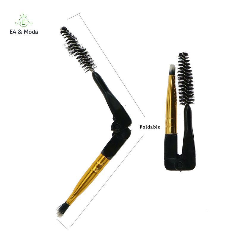 EA & Moda Pincel De Sobrancelha Dobrável Delineador Pincéis De Maquiagem Ângulo De Ponta Dupla Spoolie 2 Em 1 Ferramenta