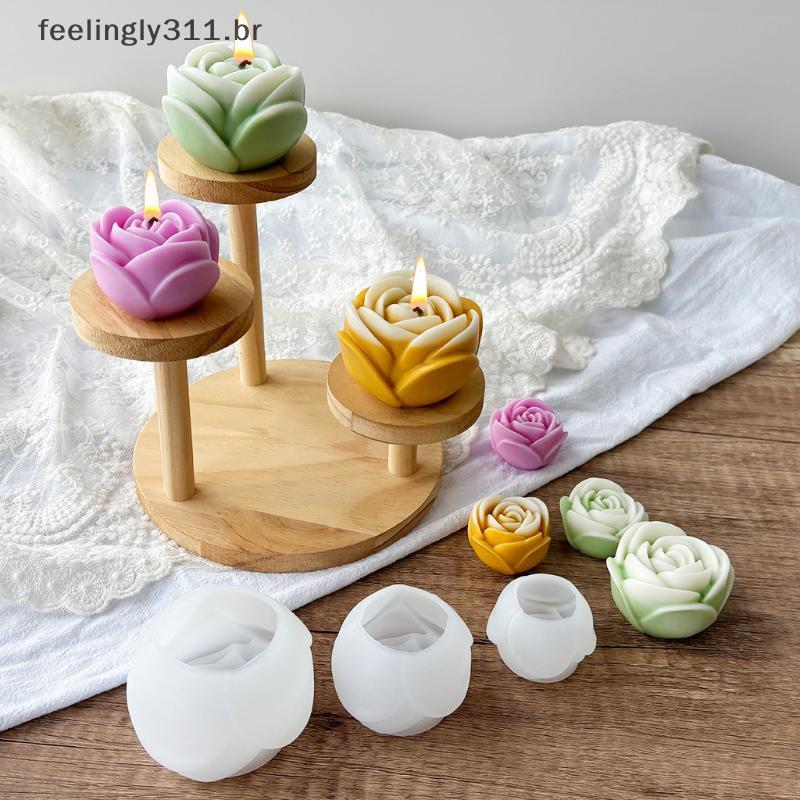 FEELI 3D Flor Silicone Rosa Molde Para Vela Sabão Bolo Geléia DIY Decoração De Casamento Presente