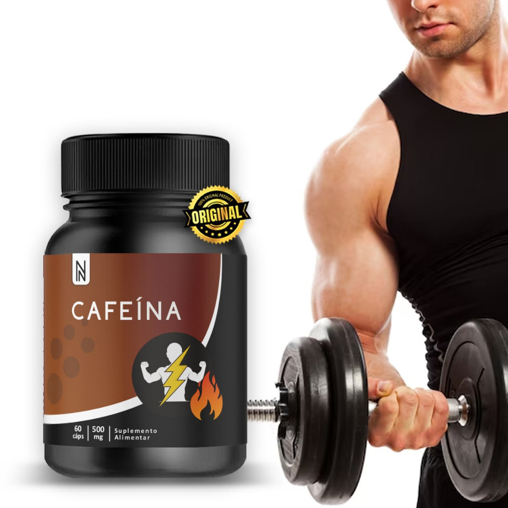 Cafeína energético NATURALLY 60 cápsulas 500mg  Envio Imediato