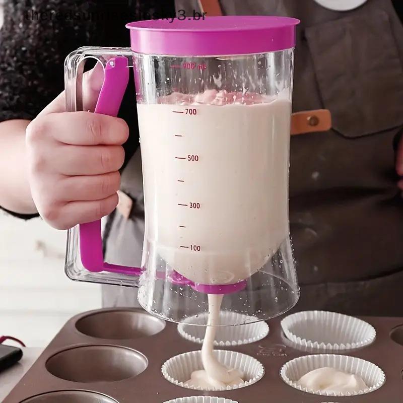 TSBR Panqueca Cupcake Dispensador De Massa Separador Bakeware Maker Com Etiqueta De Medição Ferramenta De Cozimento Perf
