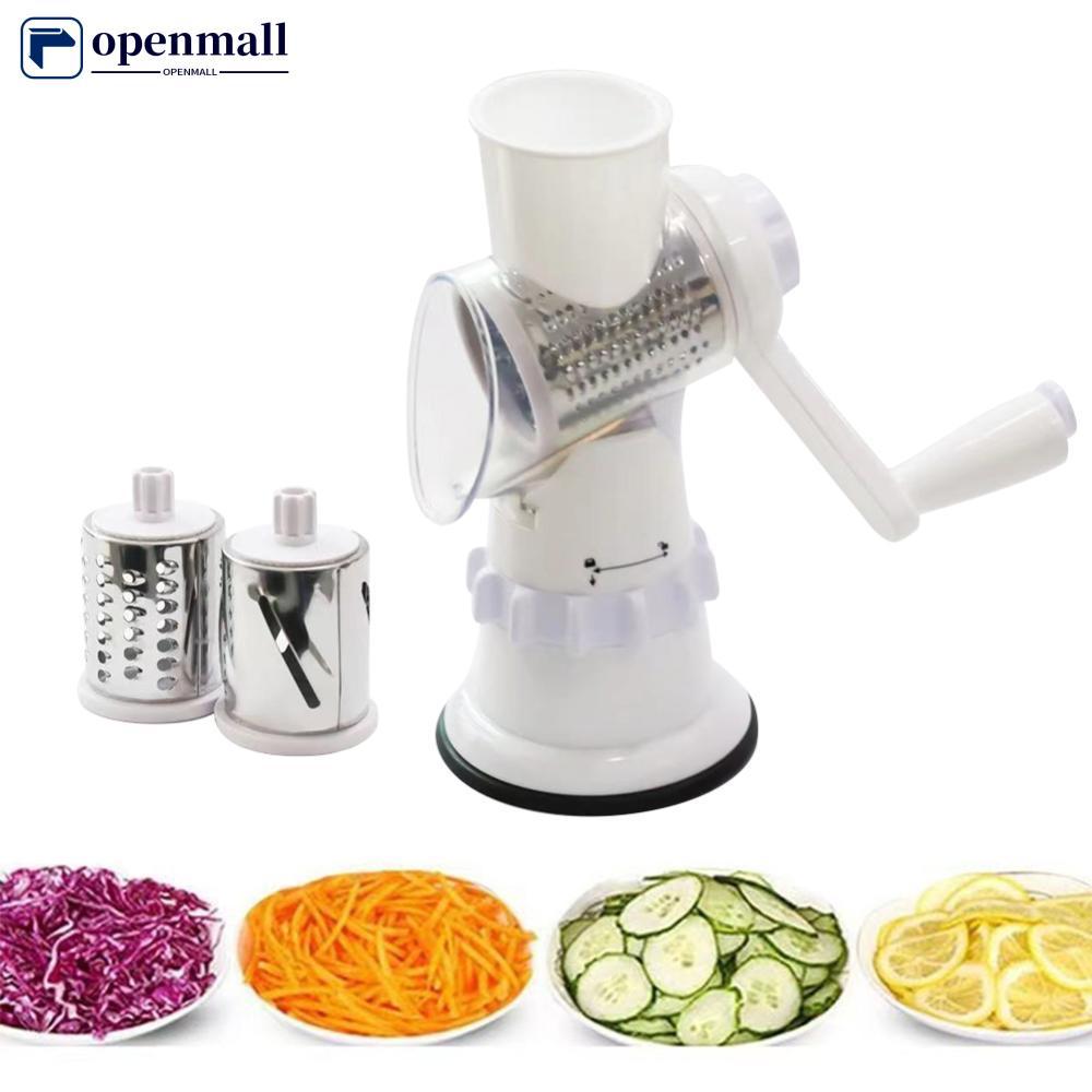 Cortador E Fatiador De Vegetais Com Manivela Manual , Máquina Picadora De Queijo De Cozinha 3 Tambores Afiados Ajustávei