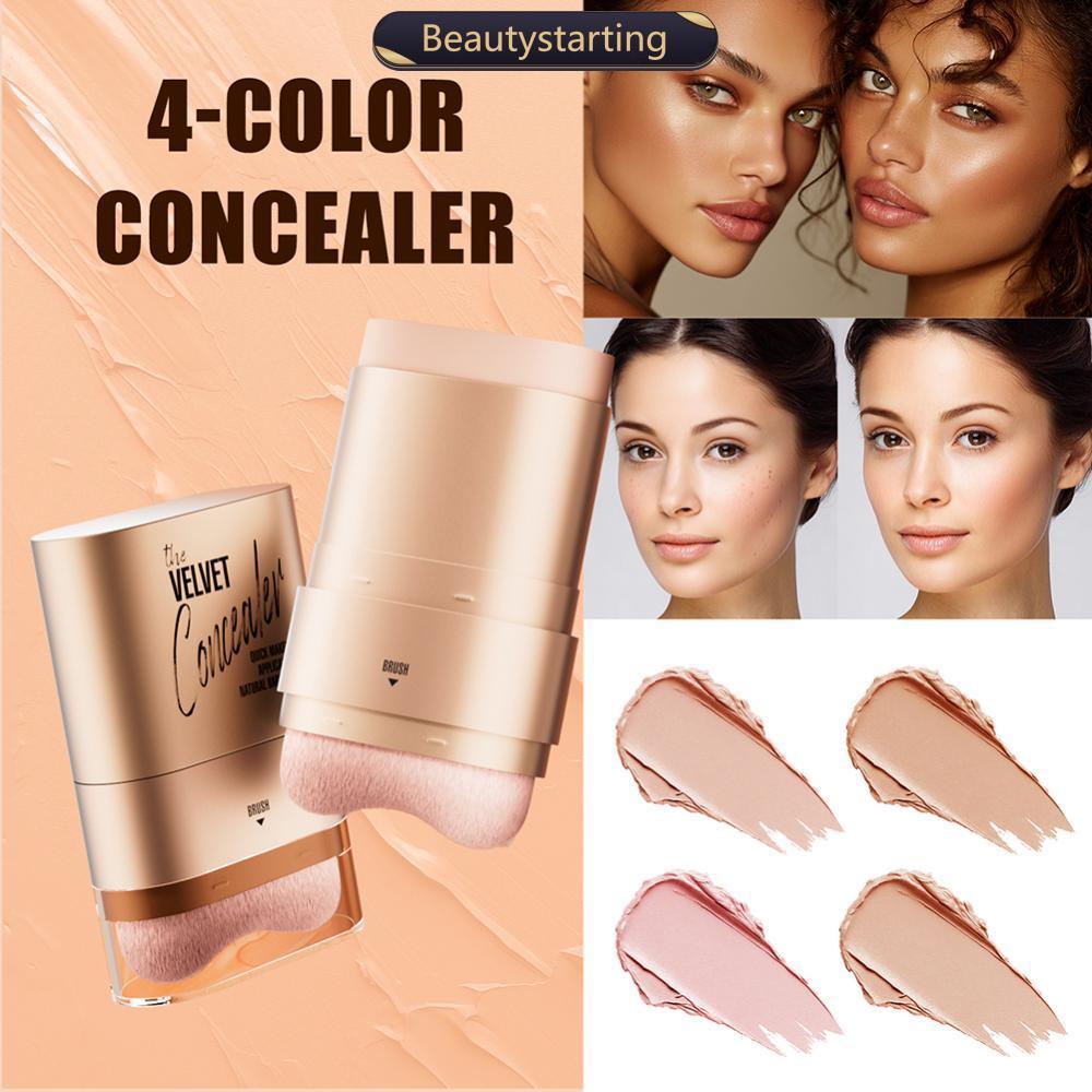 BEAUTYSTARTING 2-Em-1 Corretivo Fundação Vara Cobre Olheiras À Prova D'água Resistente Ao Suor Maquiagem Facial Borracha