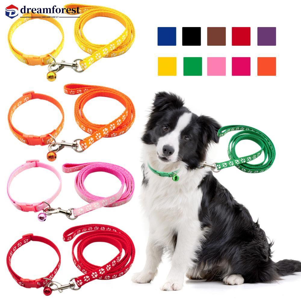 DREAMFOREST Conjunto De Coleira E Arnês Para Animais De Estimação De 1.2 M , Corrente Cães Com Estampa De Pata Fofa Gato