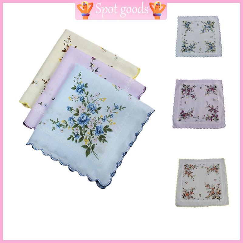 vava 3 Lenços Femininos Vintage Com Flores Florais E Bolso Quadrado Exclusivo Para Mulheres