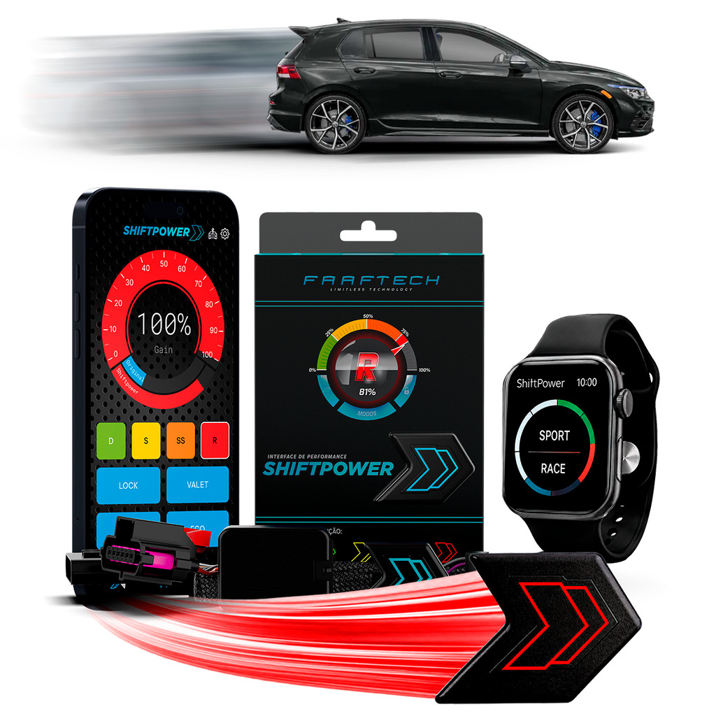Shiftpower Chip Acelerador Pedal Golf 2015 até 2023 FT-SP18+ Carplay e Android A