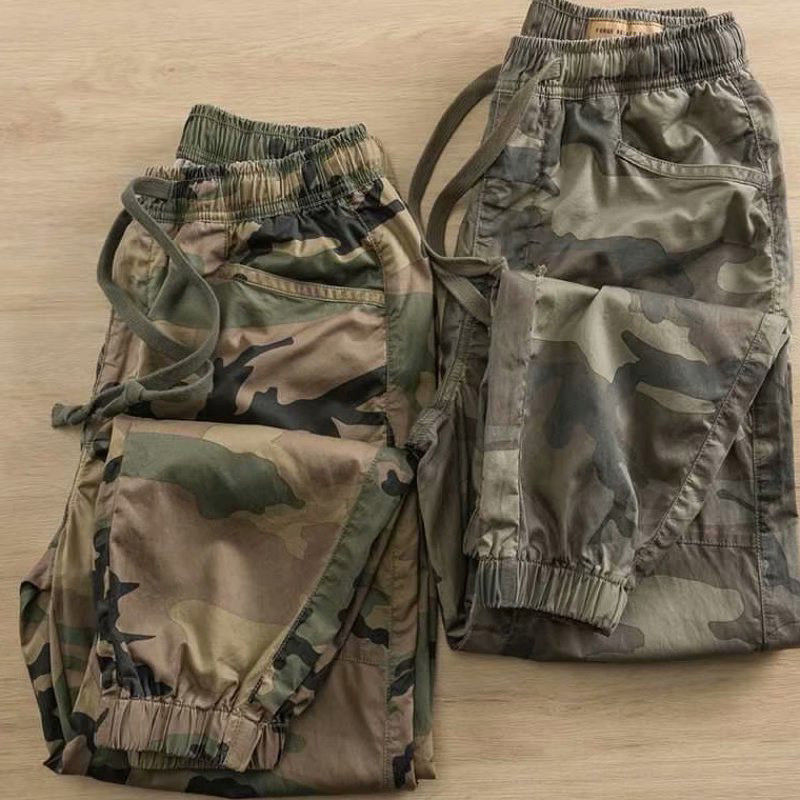Primavera verão Martin botas combinando calças masculinas camuflagem paraquedista macacão Leggings calças frito rua ins