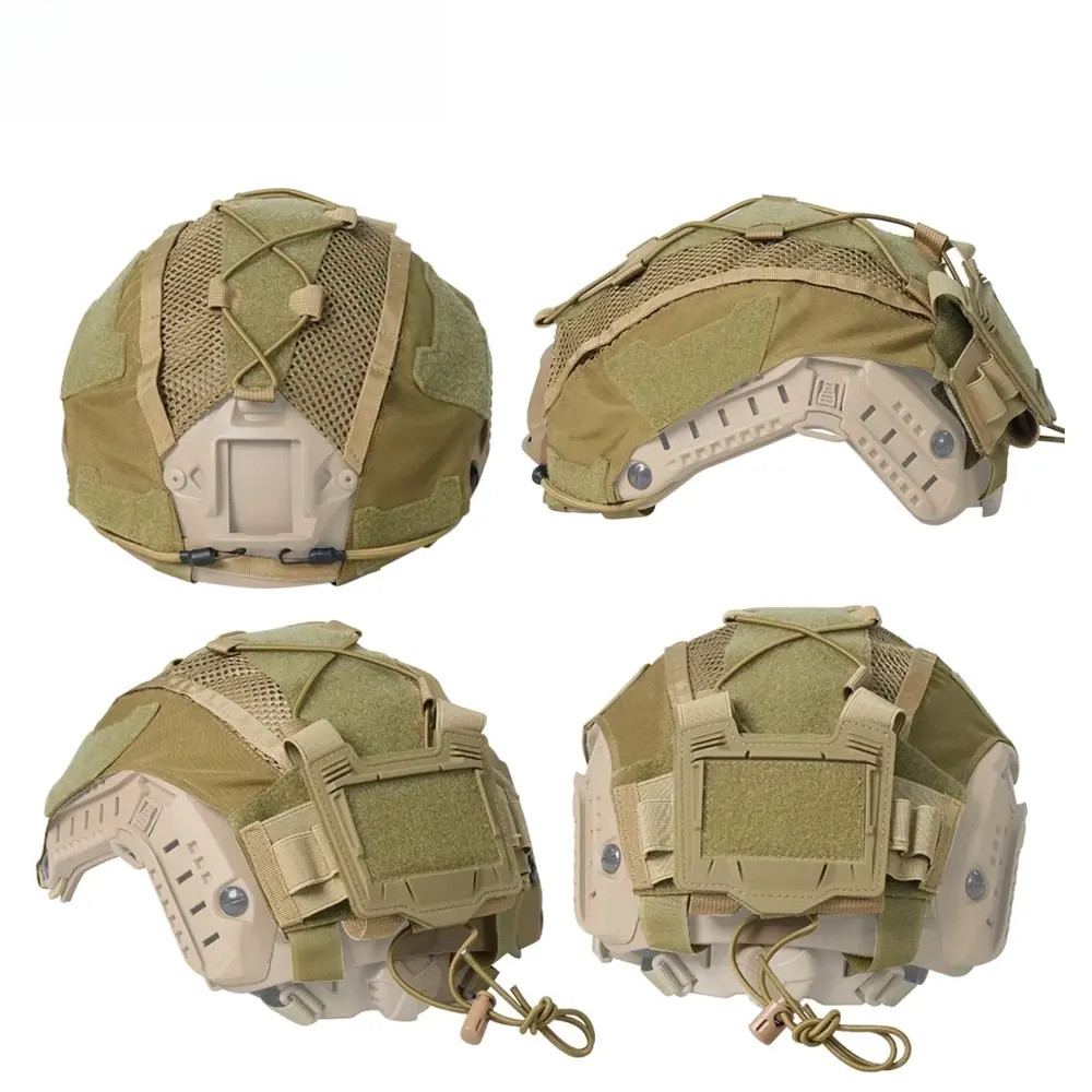 Capa Tática para Capacete com Bolsa para Bateria para Capacete Fast, em Nylon 500D, para Paintball e Airsoft (Sem capace