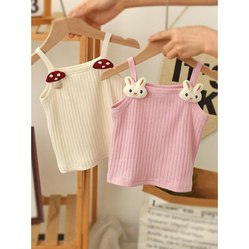Feminino bebê estilingue verão exterior Wear moda versão coreana roupas infantis doce All-Match topo meninas colete curt