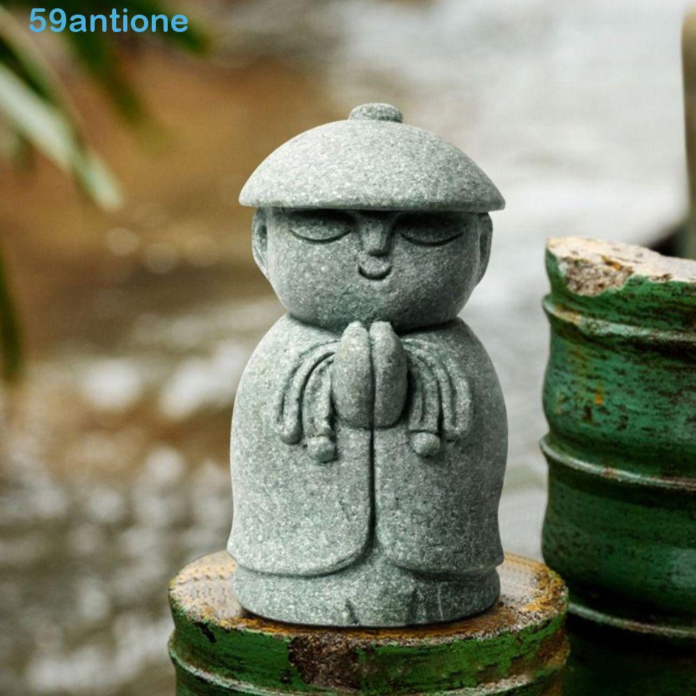 Estatueta De Pequenos Monges ANTIONE , Estátua De Buda Artesanal Em Miniatura , Jardim De Ornamento De Zen Fofo E Requin