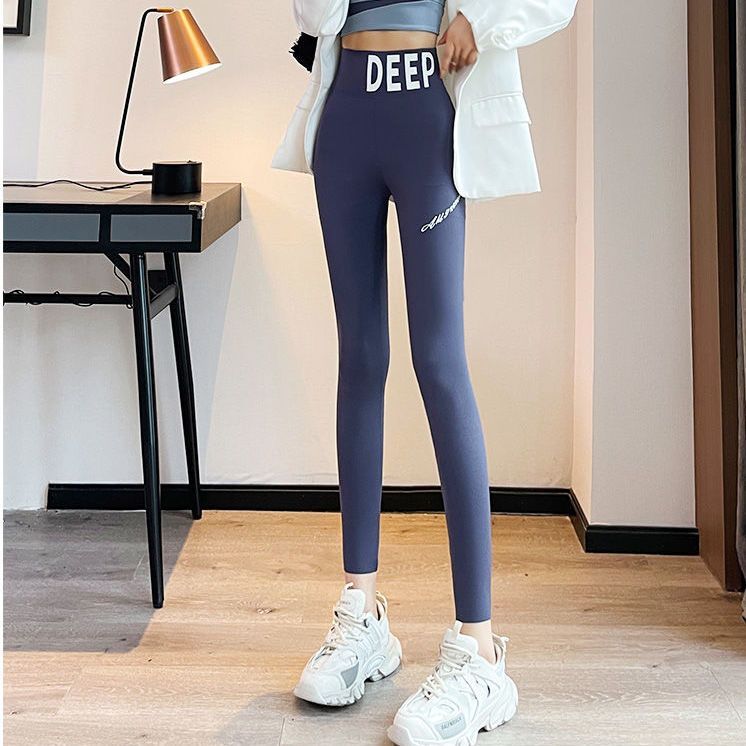 Calças de tubarão femininas roupa exterior outono inverno mais veludo elástico pernas magras Hip-Lifting Barbie Yoga eng