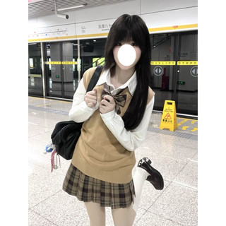 Doce batata Meow Original coco jk uniforme saia de cintura alta feminina 2026 primavera novo estilo marrom xadrez saia p