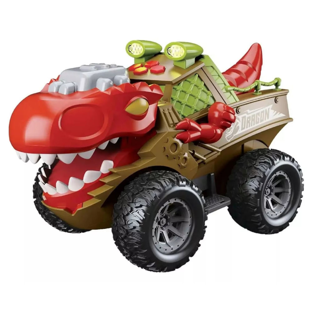 Carrinho Interativo com Luz e Som - Dragon - Wild Truck - 20 cm - ST Import