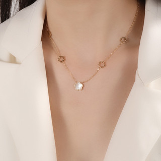Venda quente titânio aço versão coreana luz luxo moda concha branca pequena flor colar feminino nicho único All-Match Hi