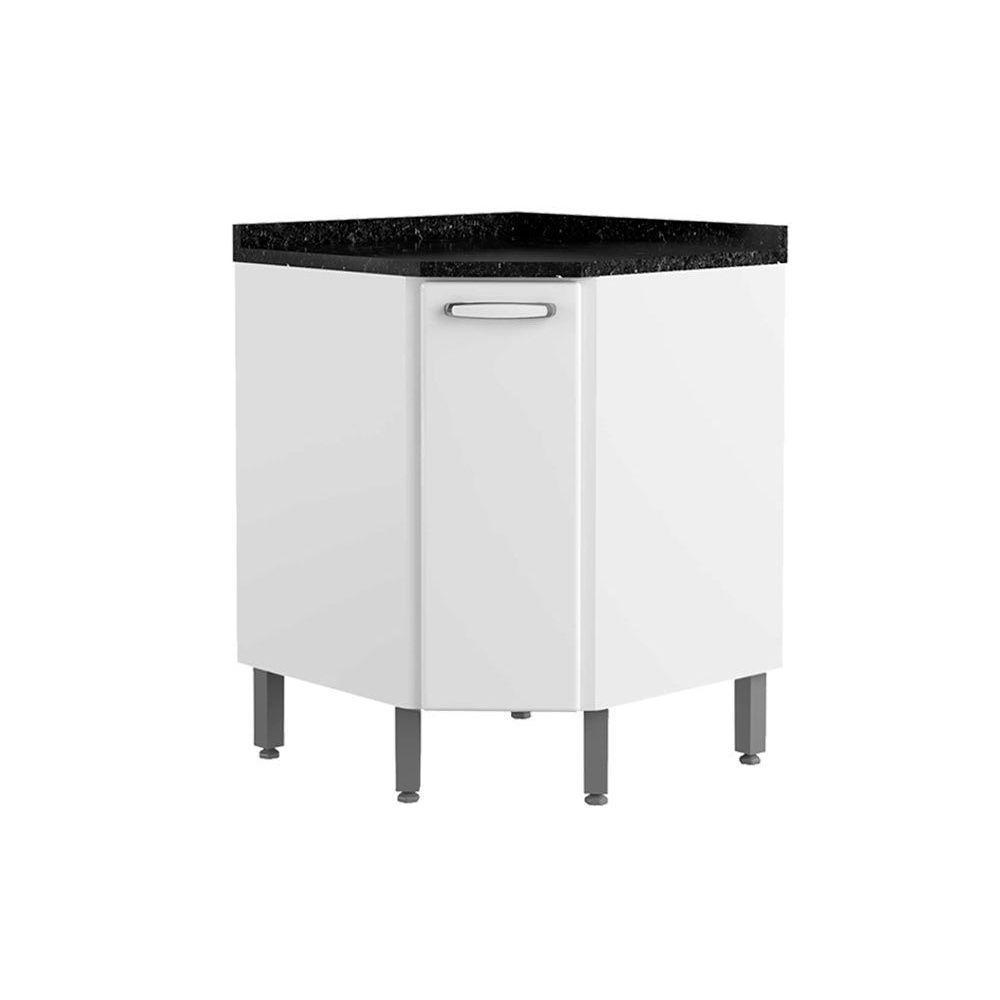 Balcão de Cozinha Canto Oblo Evidence 7115 1 Porta c/Tampo 68cm Branco - Bertolini