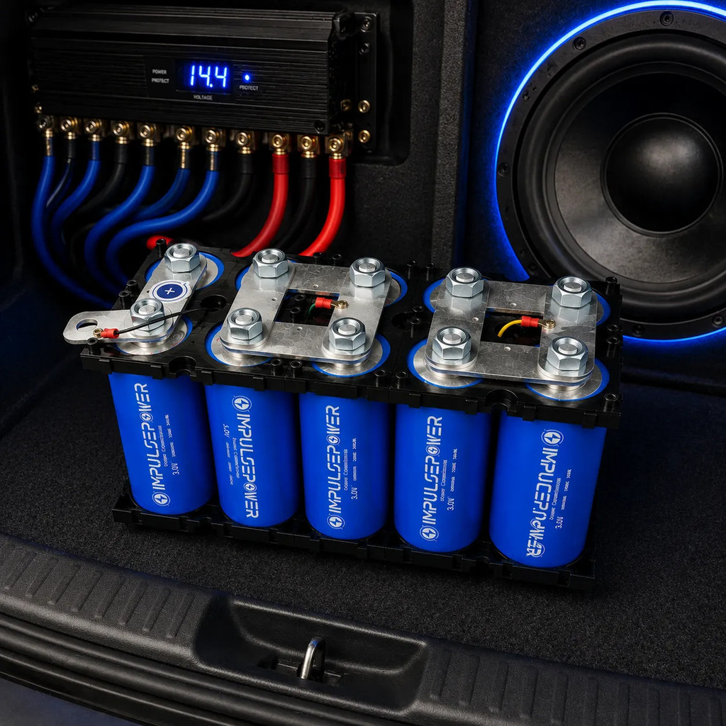 Super Ultra Capacitor Pack 15v - 10 Capacitores Cca 10mil CCA Suporta até 20000rms