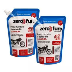 Kit 2 Selantes para Pneu 400ml Moto até 125 cilindradas Zero Furo