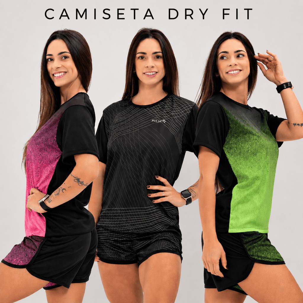 Camiseta Feminina Fitness Academia Corrida Treino Dry Confortável Respirável Leve