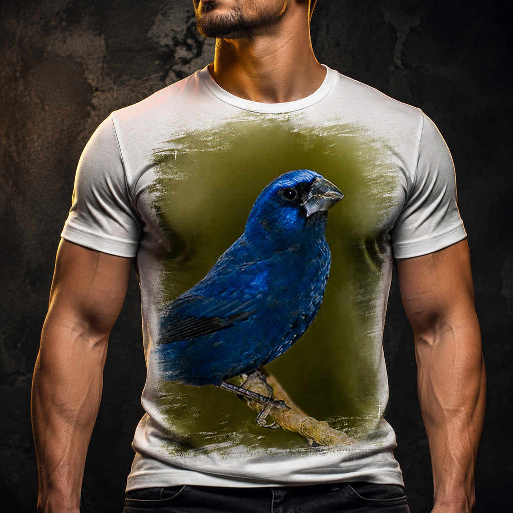 Camisa Camiseta Masculina Ave Passaro Azulão 2