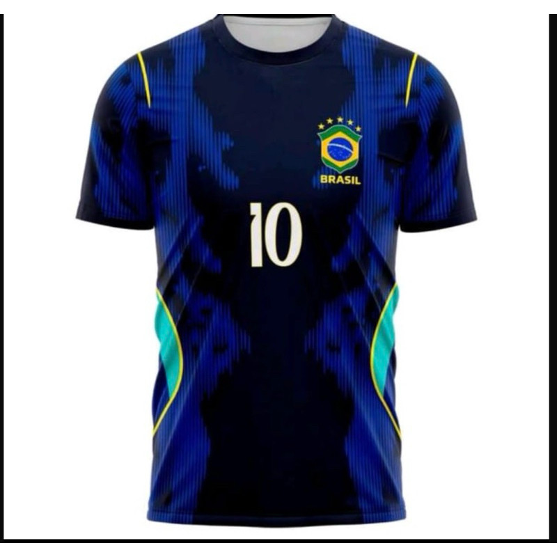 CAMISETA SELEÇÃO BRASILEIRA PRETA COM AZUL 2026 C0PA D0 MUNDO
