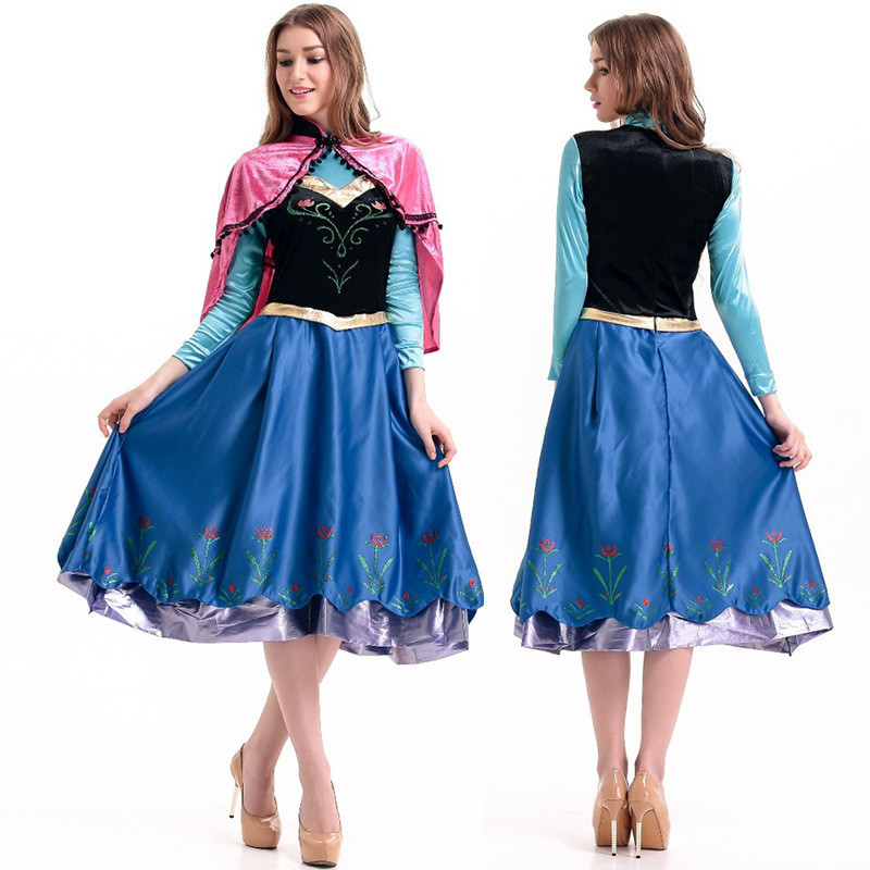 Halloween Frozen anna Princesa anna Elsa Vestido Adulto Vestido Fantasia de Princesa de Halloween