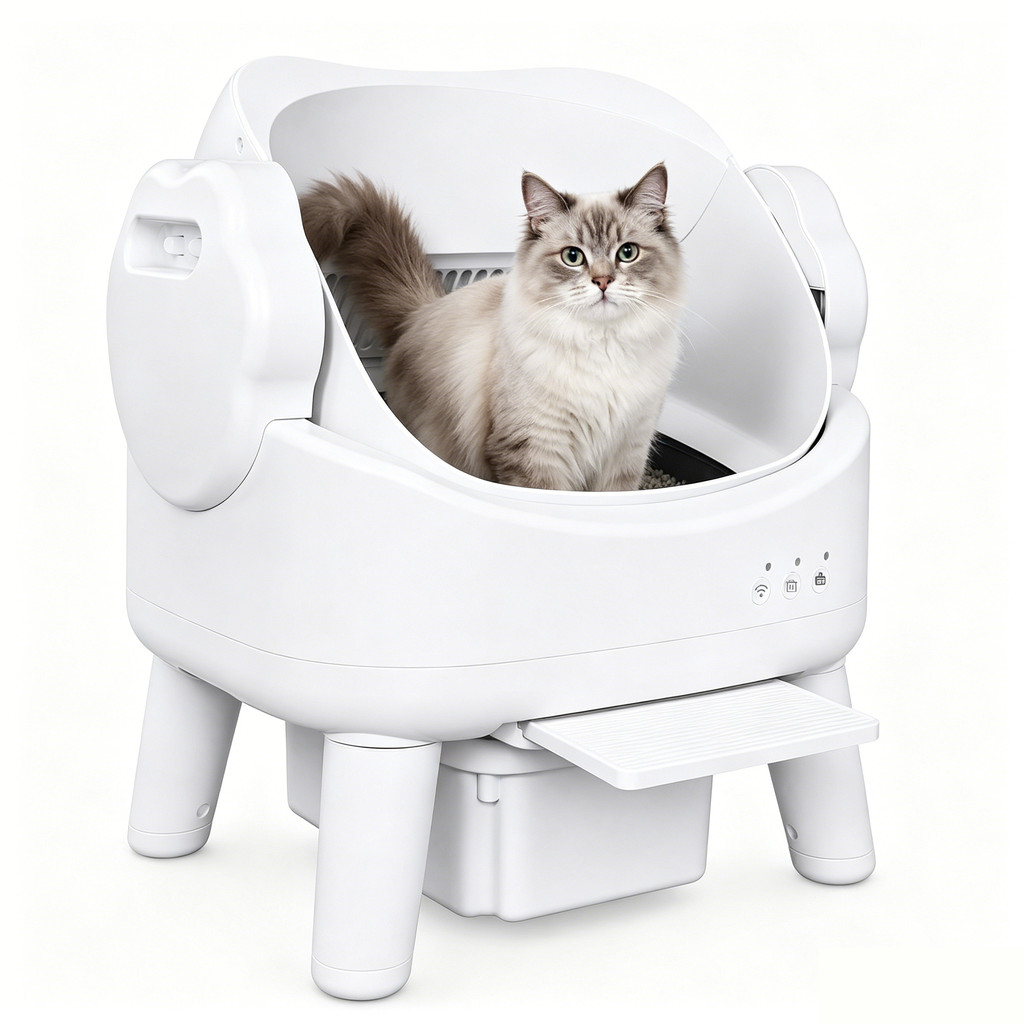 Caixa de Areia Inteligente Newpet Autolimpeza Antiodor para Multiplos Gato Versão com botão 110-220V