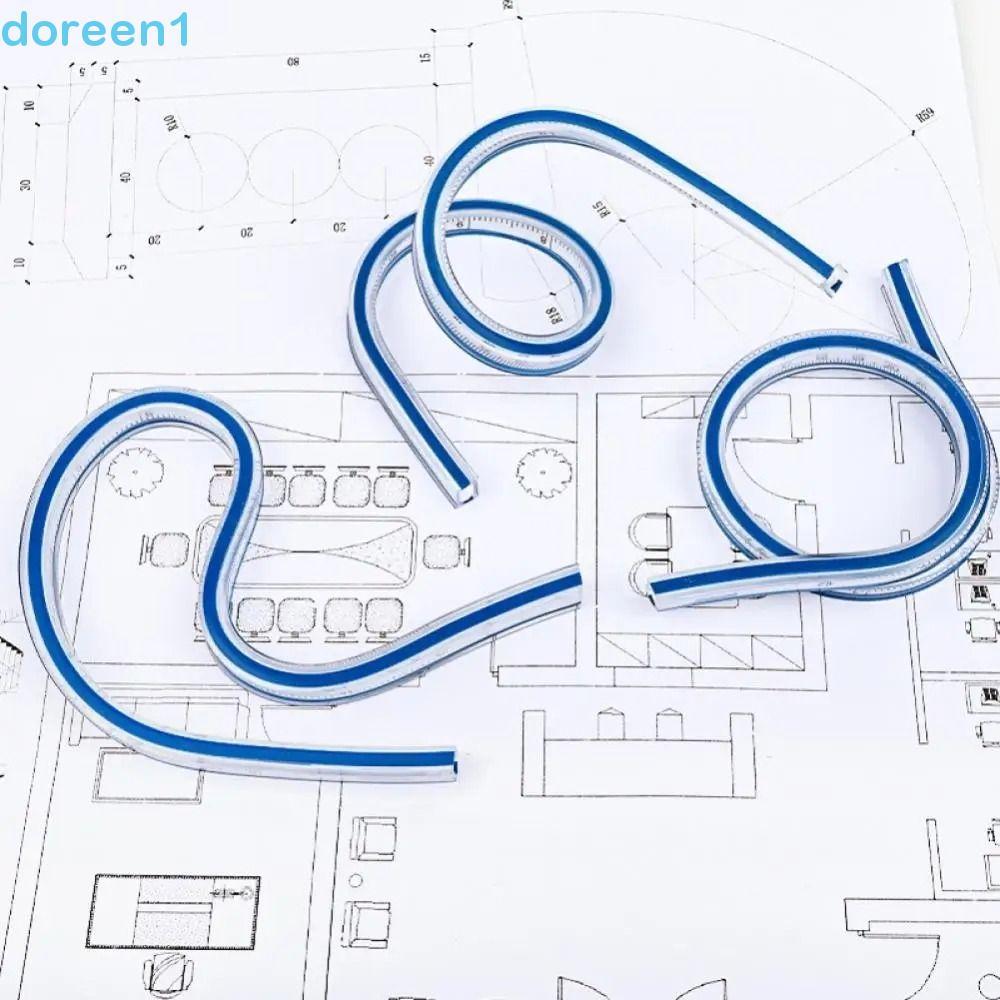 Régua Em Forma De Cobra DOREEN , Curva De Plástico De 30 Cm 40 50 60 Flexível Serpentina Dobrável